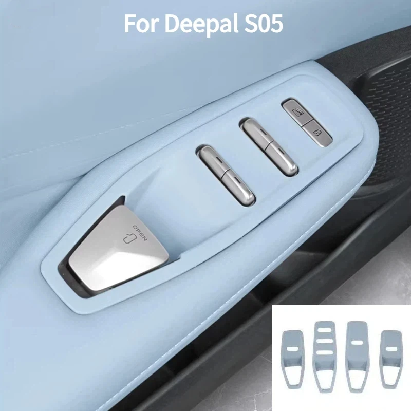 For Changan Deepal S05 2025 Car Window Button Silicone Protective Cover Glass Lifting Switch Protective Pad Interior Accessories