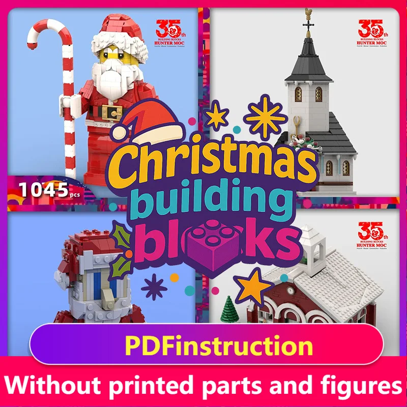 

Adult Edition 2025 Christmas Building Blocks with Vacation House, Xmas Train & Santa Puzzle