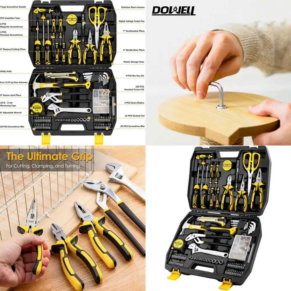 

Набор инструментов для дома из 185 предметов с кейсом для хранения, для ремонта и обслуживания своими руками