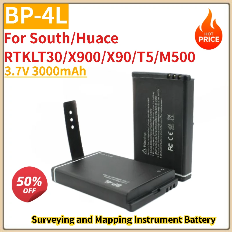 

High Quality BP-4L 3.7V 3000mAh Surveying and Mapping Instrument Battery for South/Huace RTKLT30/X900/X90/T5/M500 Brand New