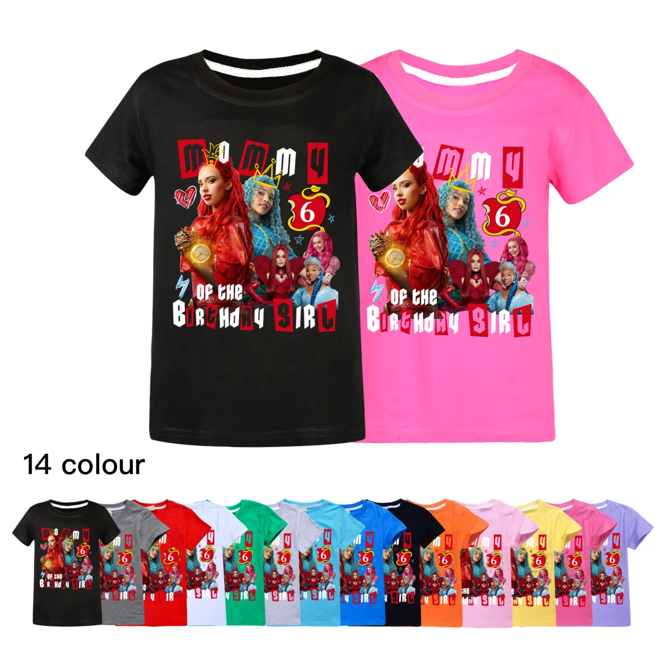 

Descendants 4 Kids Summer Cotton Short-Sleeved T-shirts Children Sweatshirt Cartoon Teenager Tops Boys Girls Tees Clothing 3-16Y