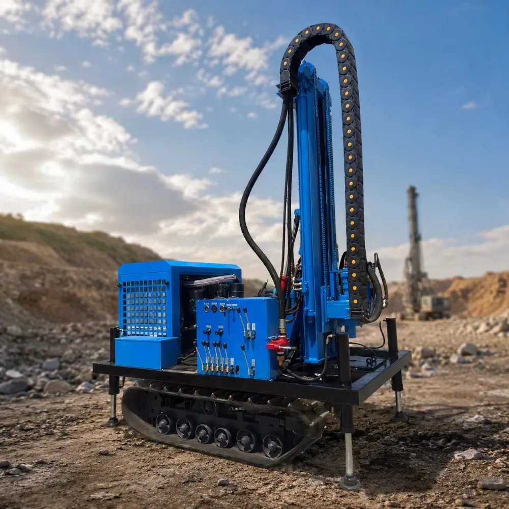 Powered Multi-Functional Crawler Agricultural Irrigation Water Drilling Pneumatic Water Well Drilling Rig Max.300m Depth