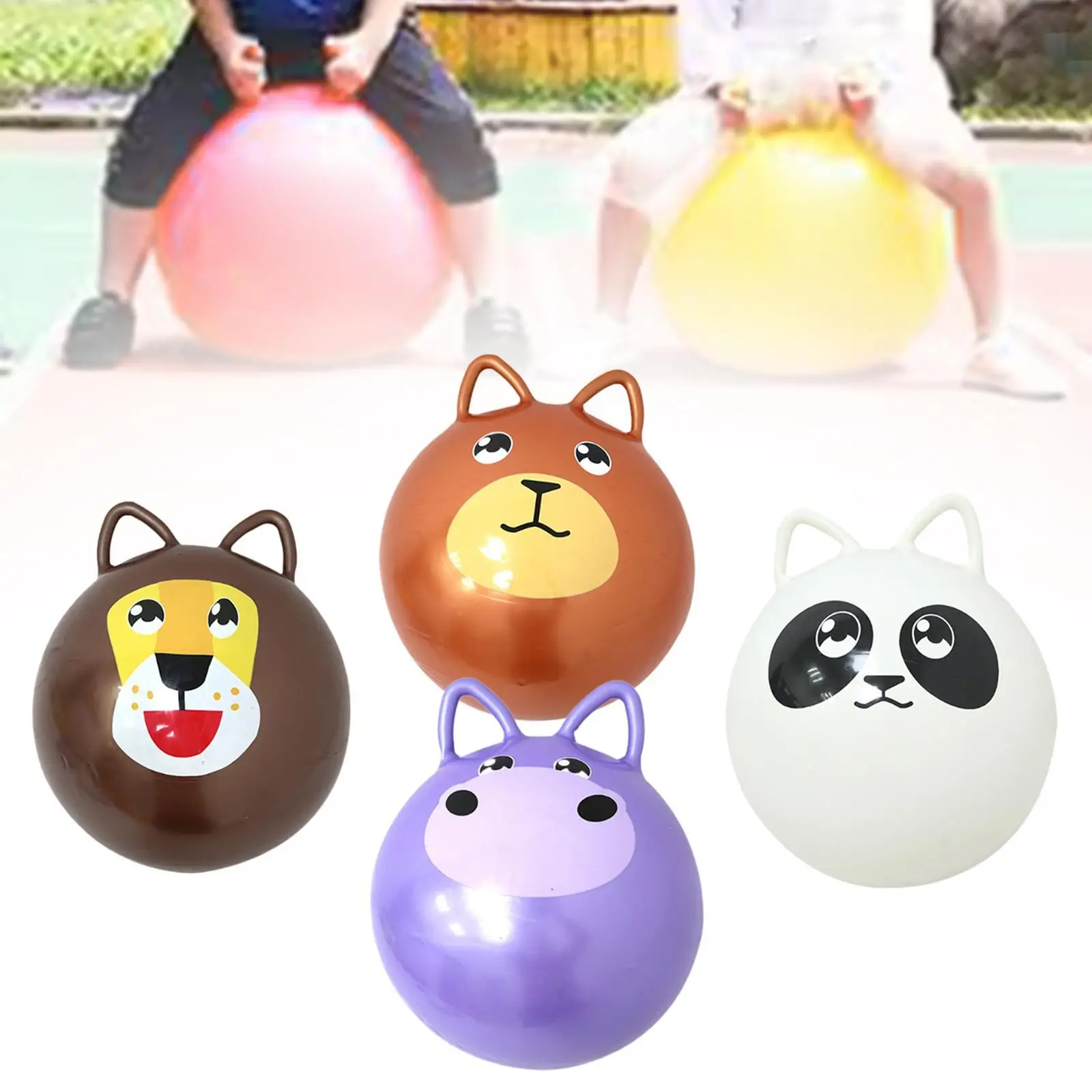 Jumping Ball Sports Hopping Ball Cartoon Kindergarten Jump Game for Boys Girls Cute with Handle 42cm Bouncy Ball Kids Toy