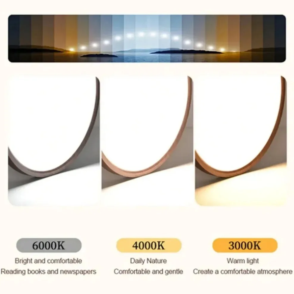 Wood Grain Ceiling Light Nordic LED Round Ultrathin Ceiling Lamps For Bedroom Living Room Office Minimalist Home Lighting 220V