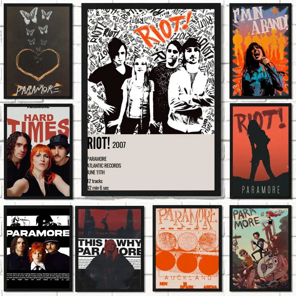 band P-Paramore-E Poster Self Adhesive Wall Decor for Modern Home Cafe Office and Bar
