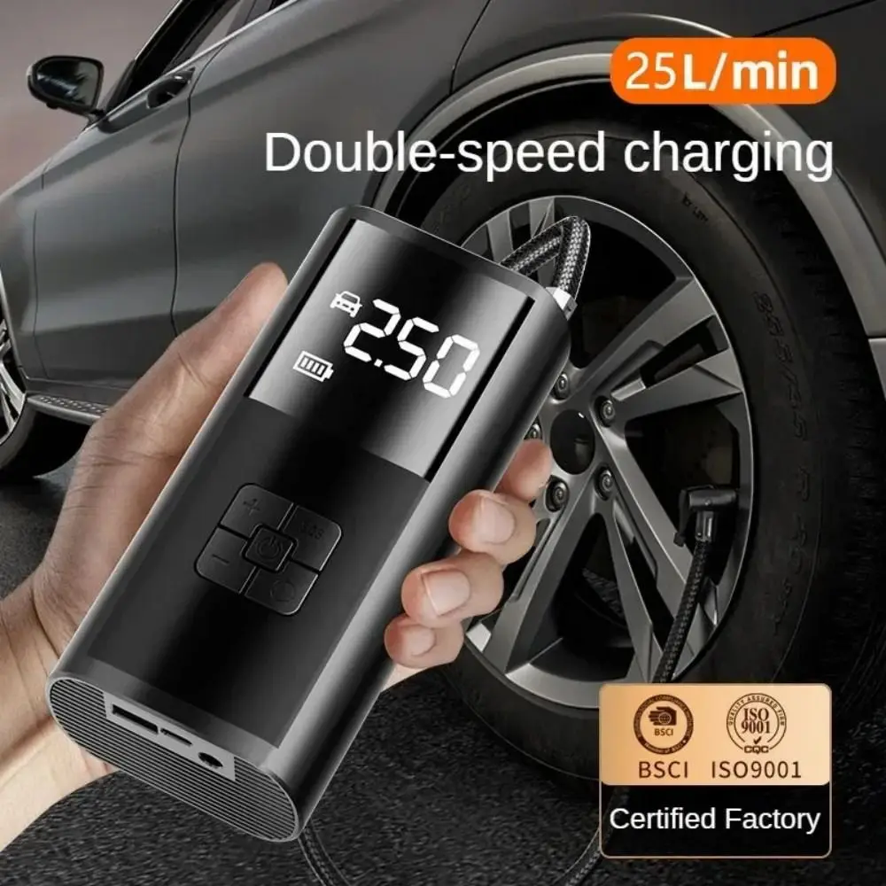 

New 4 In 1 Car Tire Inflator 12V With LED SOS Light Tire Inflation Pump Portable Air Compressor For Car/Motorcycle/ Bicycle