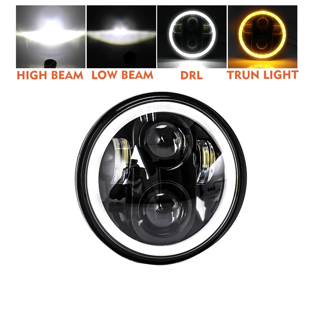 BraveWAY 5.75 inch LED-motorfiets koplamp motorfiets, 5-3/4 lamp voor Harley Sportster Roadster Glide Dyna voor Honda voor Yamaha
