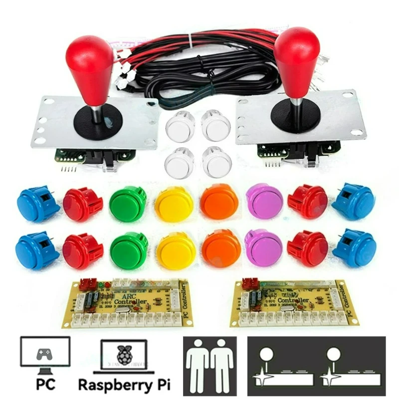 Arcade Kit DIY with Sanwa Style Joystick and Buttons for Coin Operated Games Arcade Machine Build