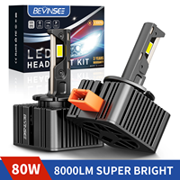 BEVINSEE D3S D1S LED CANBUS Anti Error D1R D2S D2R D5S LED Auto Headlight Bulb 80W 8000LM HID Xenon Replacement Super Bright 12V