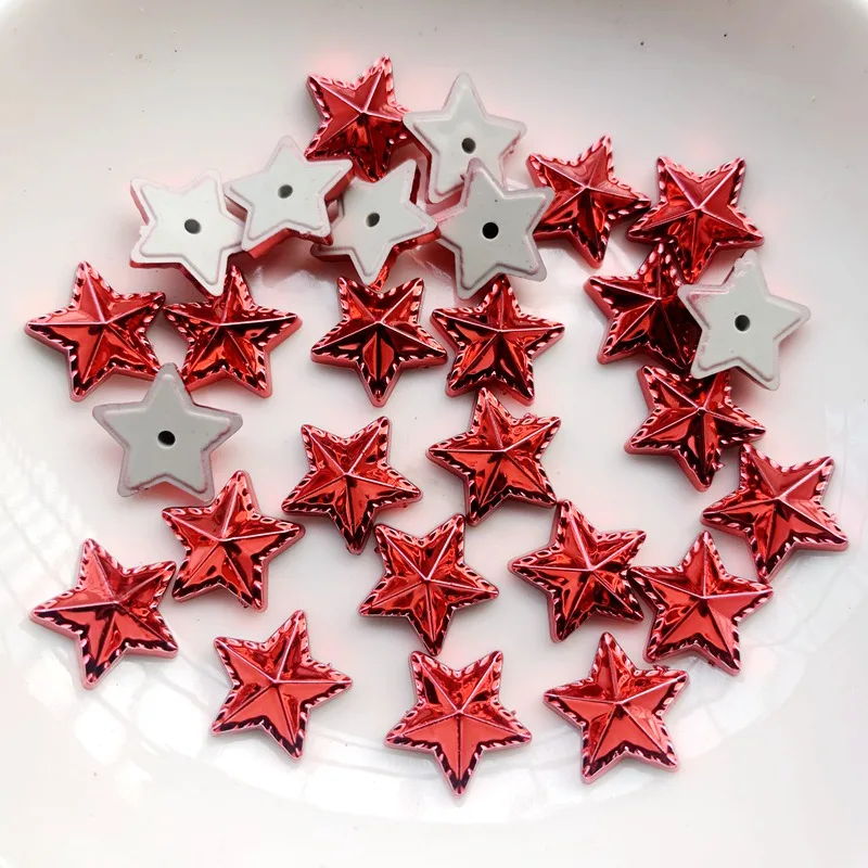 Red&Golden Copper Star Shape Punk Studs Hotfix Iron on Nailheads Beads For Clothing/shoes/ bags DIY Accessories 12mm 60pcs -Z83