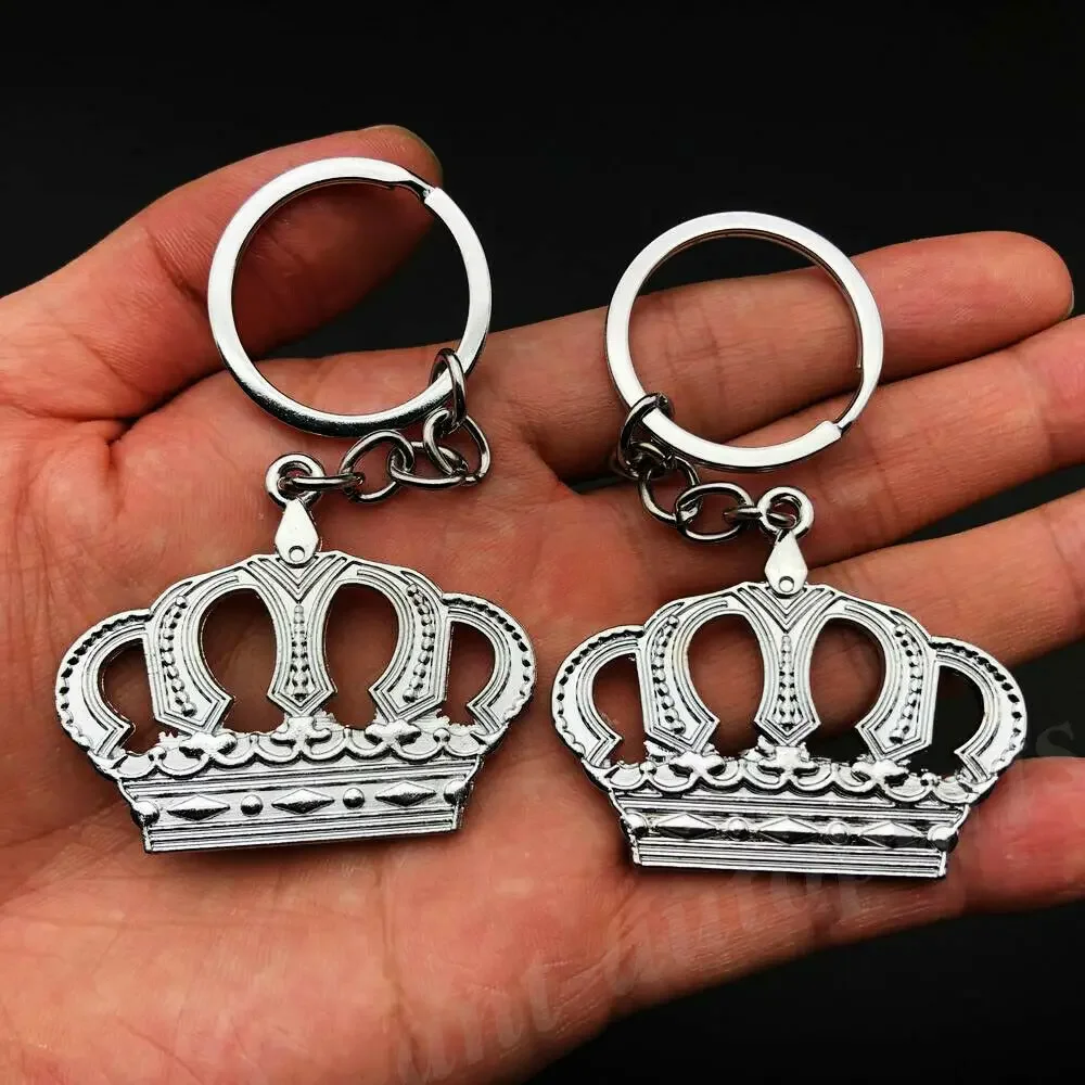 2pcs Metal Crown Luxury VIP JP JDM Auto Car Keyring Keychain Key Chain Ring