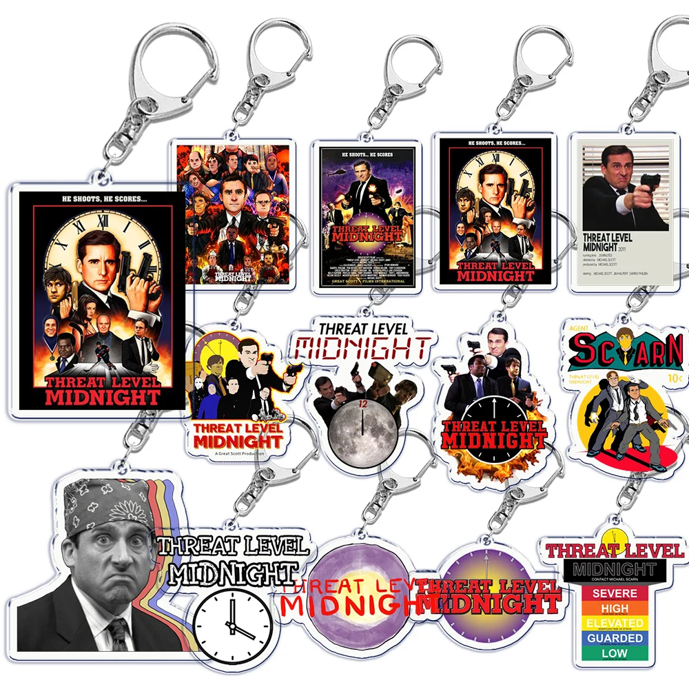 Popular Threat Level Midnight Key Chain Keychains Ring for Accessories Bag Pendant Keyring Jewelry Fance Gifts TV Show