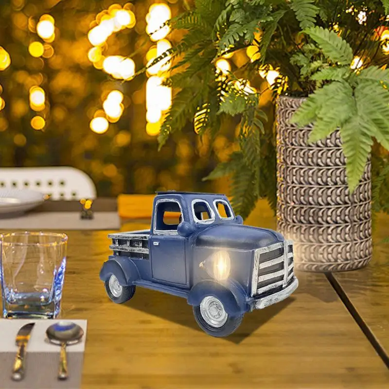 

Truck Planter Retro Succulent Plant Pots with Solar Powered Lights Plant Planter for Indoor & Outdoor Car Model Desktop