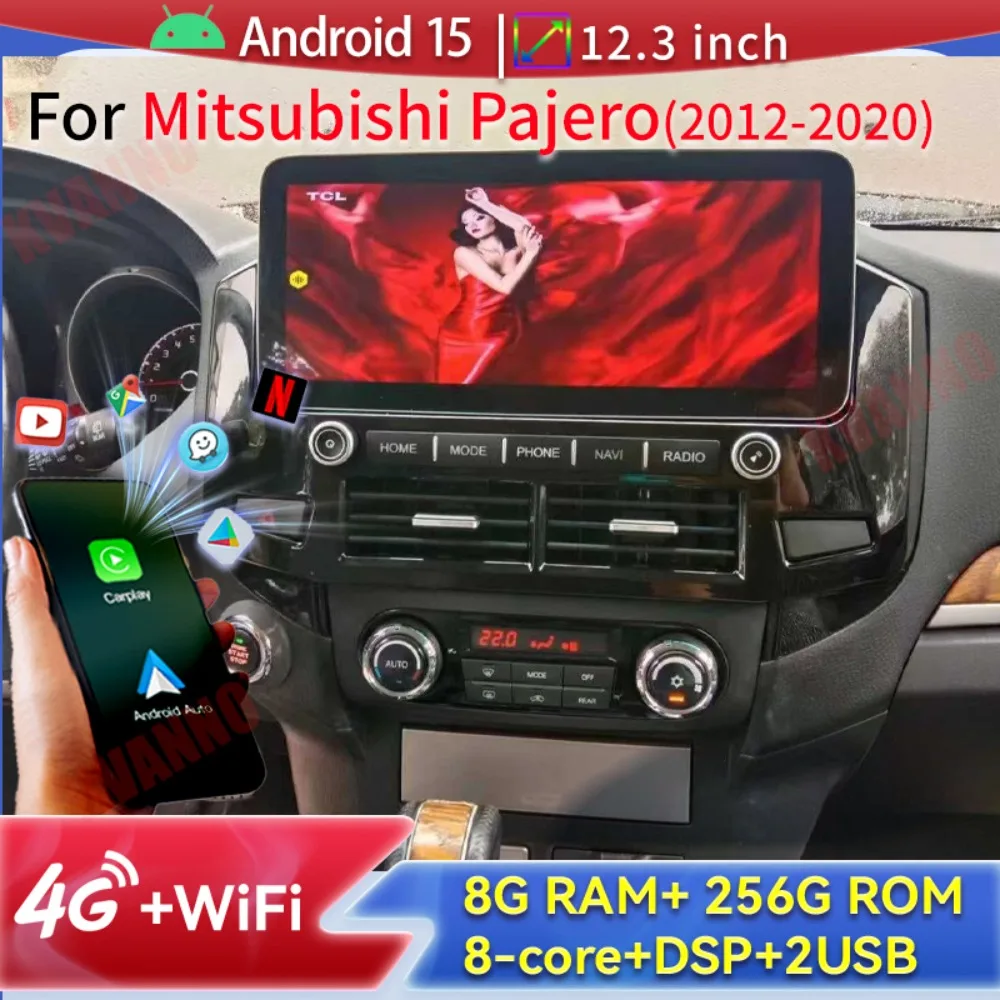 

Android 15 Android Screen For Mitsubishi Pajero 2012-2020 Car Stereo Radio Multimedia Player GPS Navigation Wireless Carplay SWC