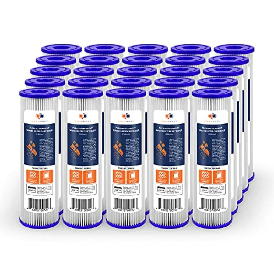 

Картридж для фильтра для воды из скважин, 5 микрон, 10x2.5, складчатый, для очистки воды во всем доме, совместимый с WFPFC3002 WHKF-