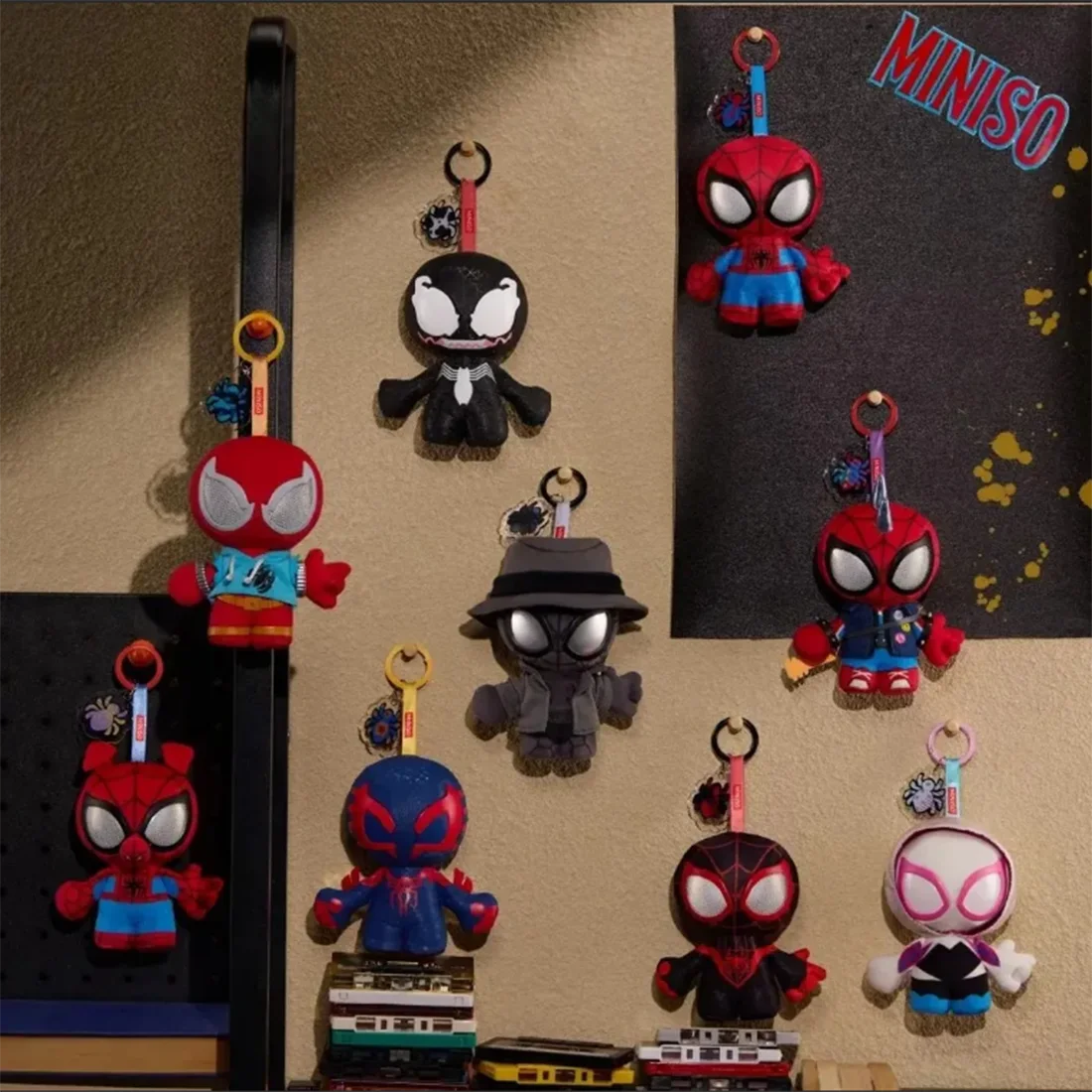 MINISO Marvel Spider Man Blind Box Plush Figure Spider Sense Series Vinyl Doll Collectible Mystery Toy Keychain Bag Charm Gift