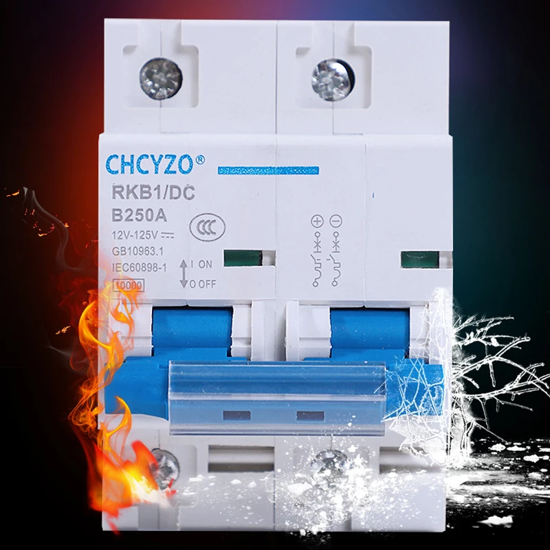 Wyłącznik automatyczny 1P/2P 100A 150A 200A 250A DC12V-125V z zabezpieczeniem przed przeciążeniem do fotowoltaiki PV — zdjęcie produktu 5