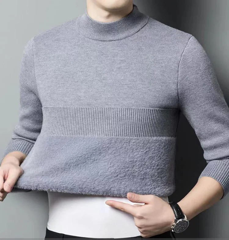 

New Autumn Winter Cashmere Sweater Men Knitwear Sweater Knitted Pullover Tops Warm Long Sleeved Large Size Menswear A129