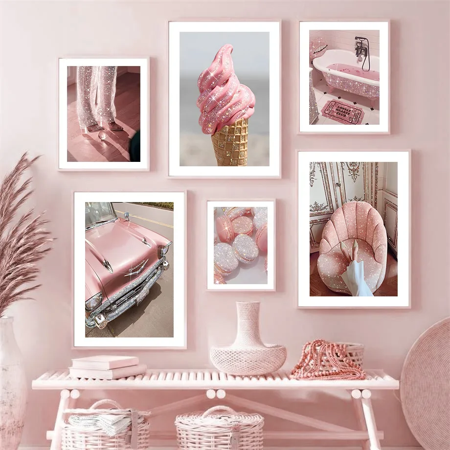 

Nordic Fashion Print Canvas Painting, Sofa Poster, Car, Ice Cream, Bathtub, Flower Wall Art, Living Room Decor, Poster