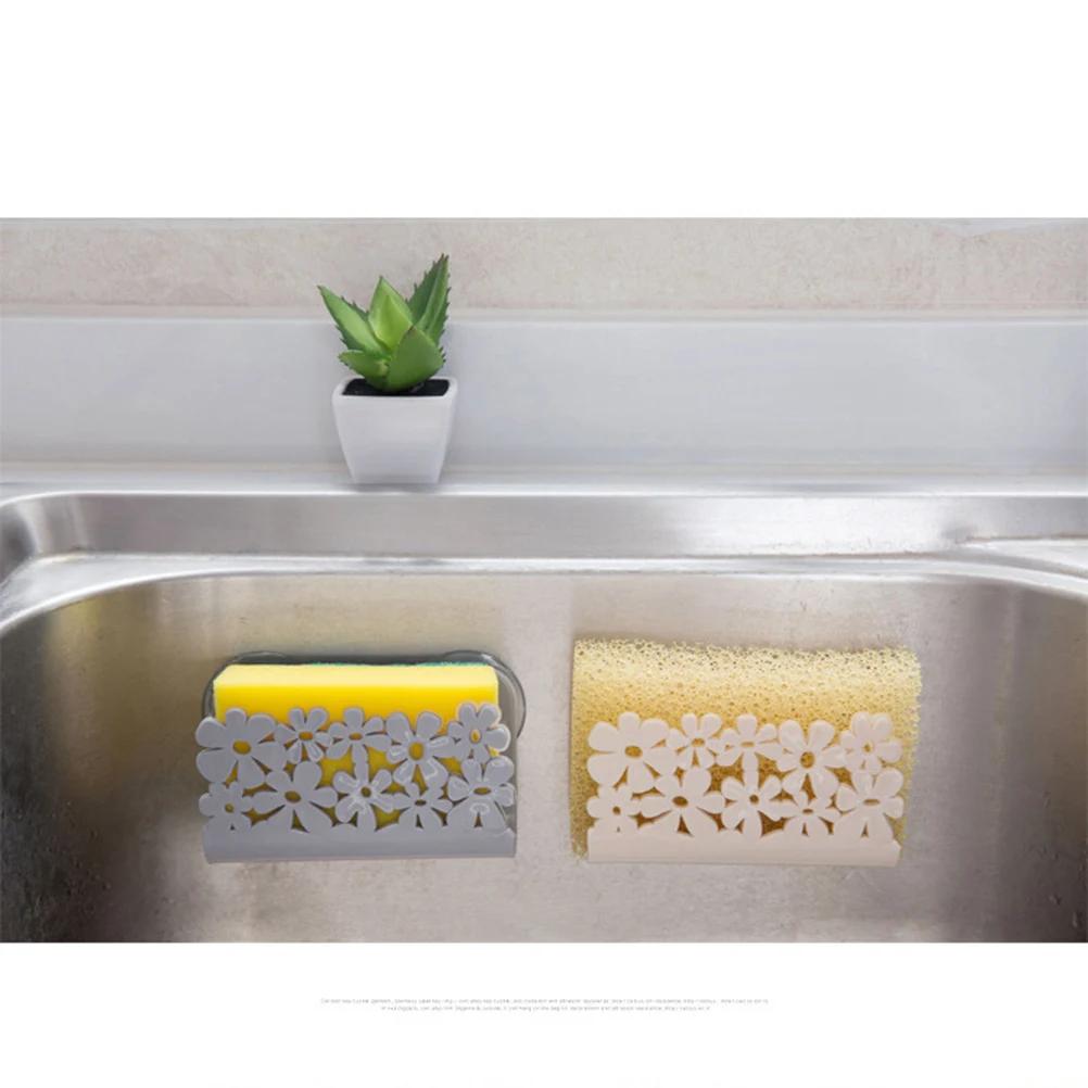 

Sink Rack Organizer Sponge Drain Holder Dishwashing Brush Stand With Suction Cups Pp Material Beige Kitchen Cabinet