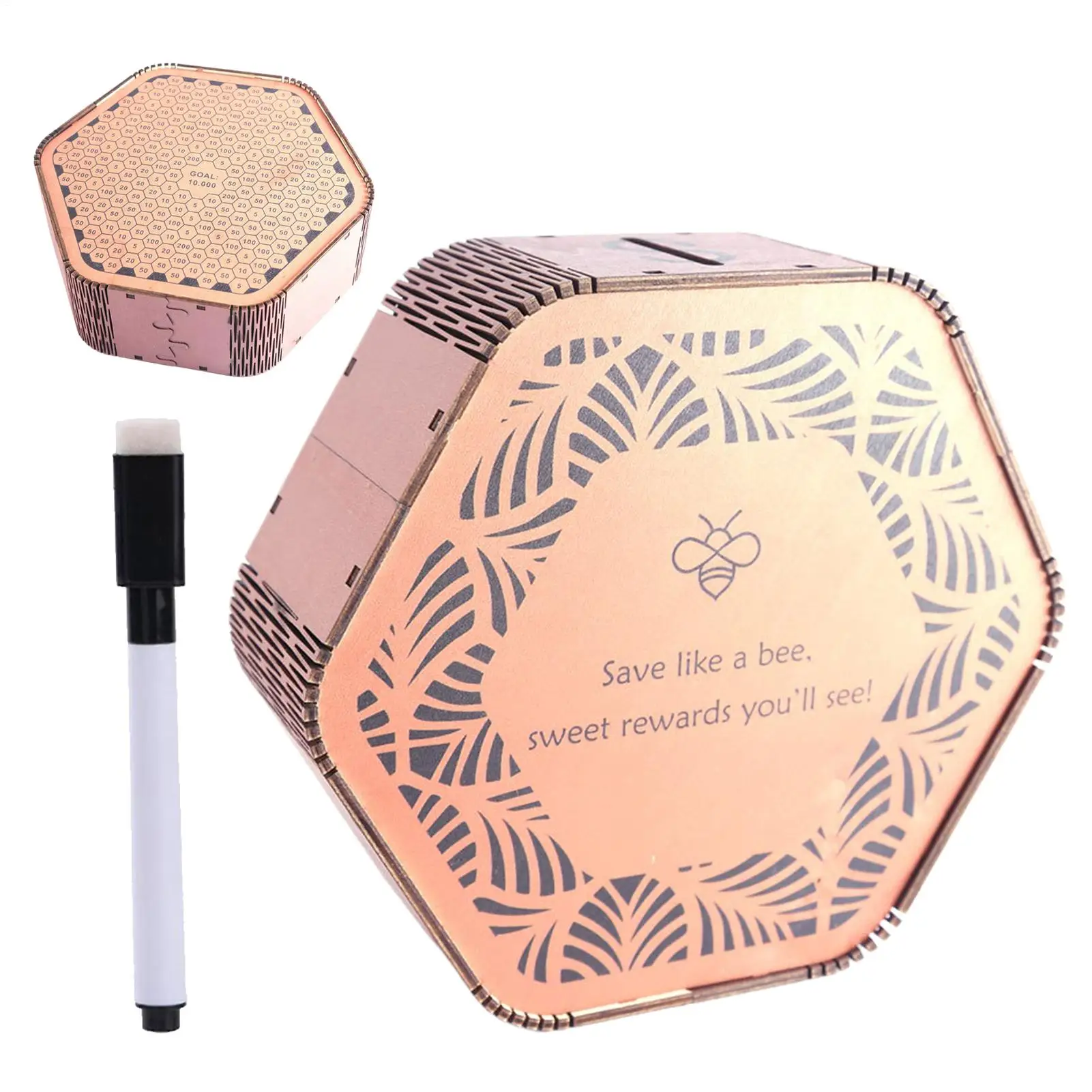 Wooden Money Box Banknote Storage Container Coin Bank with Counter for Boys Girls Adults Teenagers Collectors Birthday Party