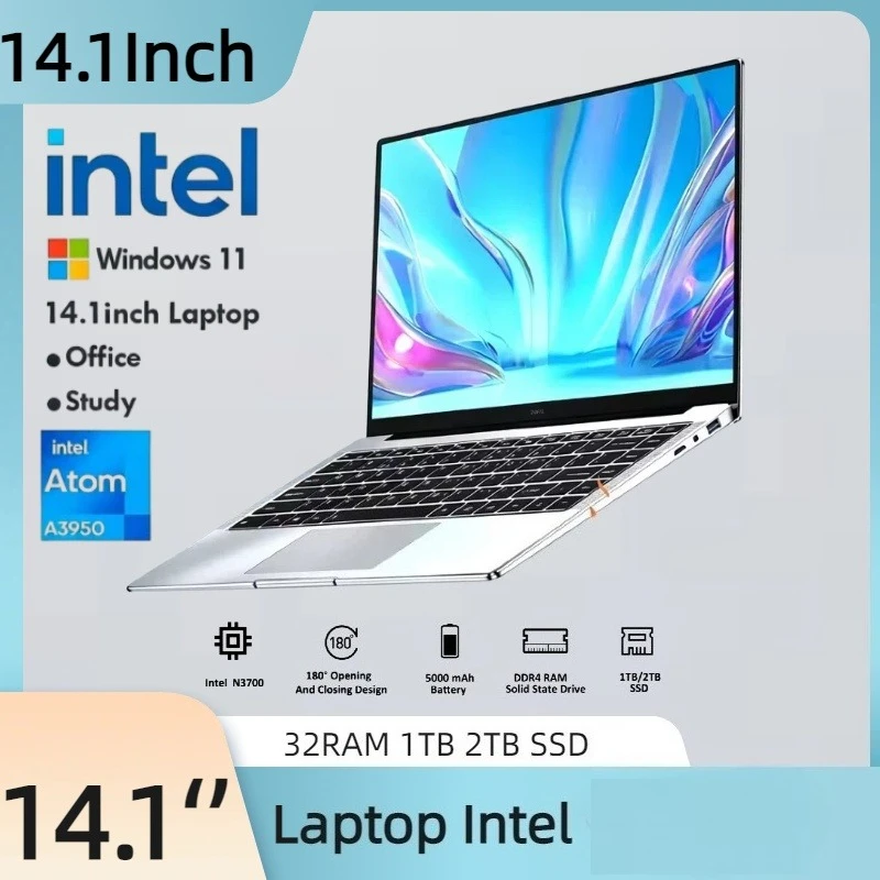 Ultra Slim 14.1 Inch Laptop 32GB DDR4 2TB SSD Intel Core  I9-9880H  Windows 11 1920x1080 HD Gaming PC Gamer Office Notebook