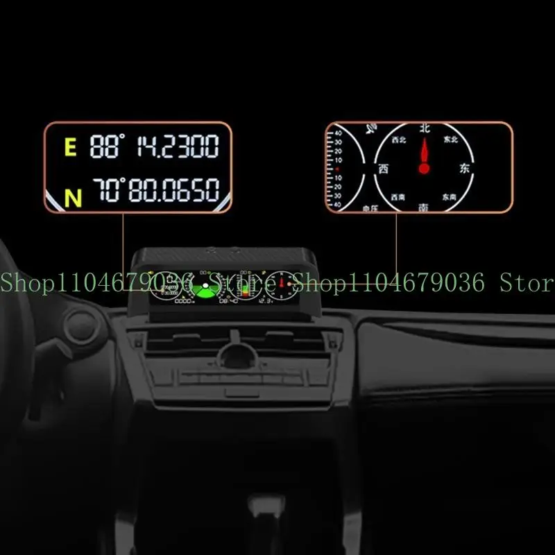 652F Car GPS Speed Slope Meter Tilt Protractor with Fatigue Driving Alarm