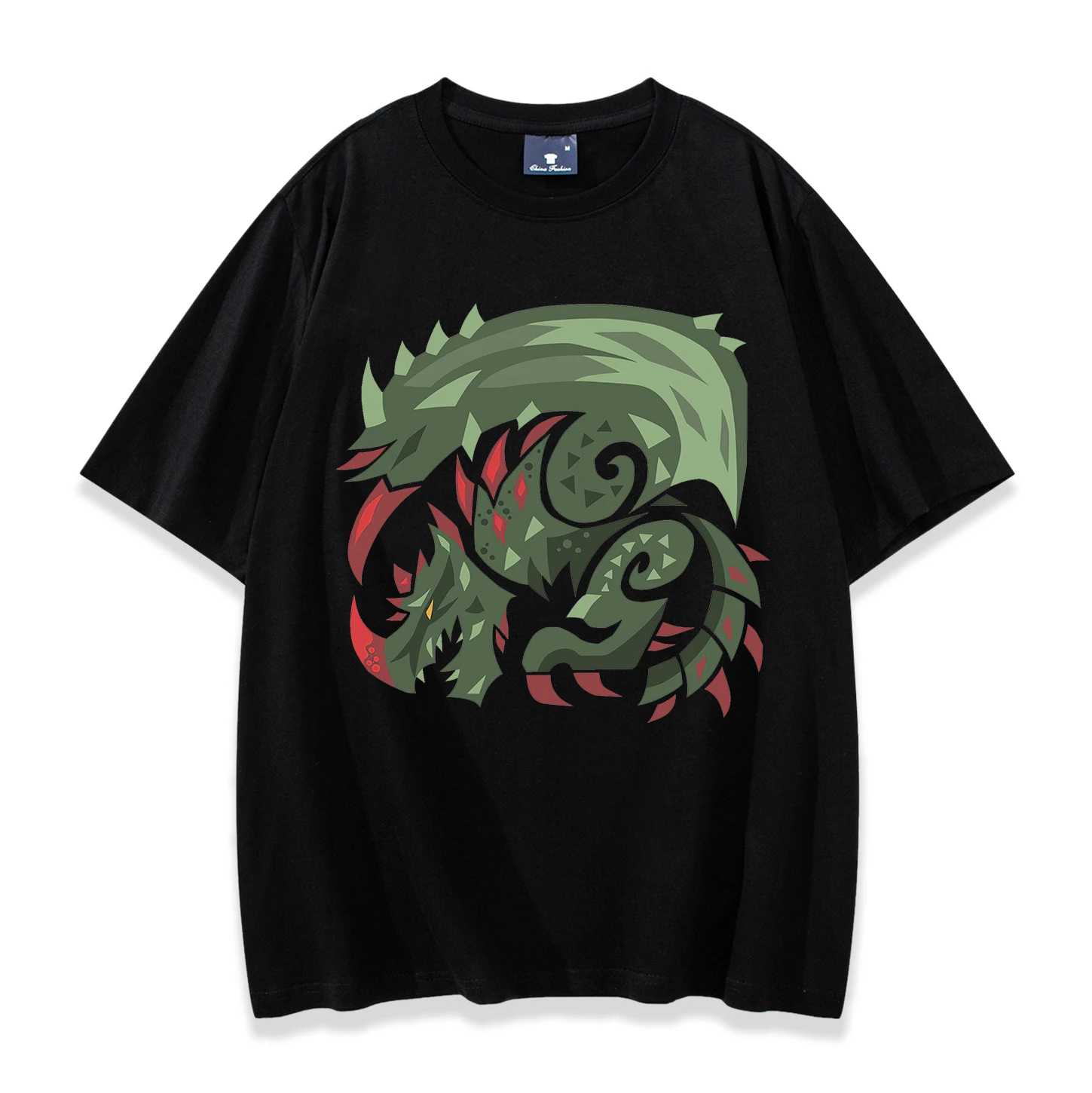 Monster Hunter Game Green poison espinah Short Sleeve T-shirt Men/Women Fans Gift High Quality Cotton Tee Fashionable Shirts