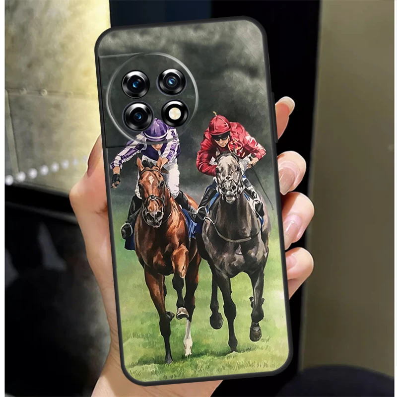 Horse Racing Case For OnePlus Nord 2 2T CE 3 Lite N10 N20 N100 N200 8T 9R 10R 10T 11 8 9 10 Pro Cover