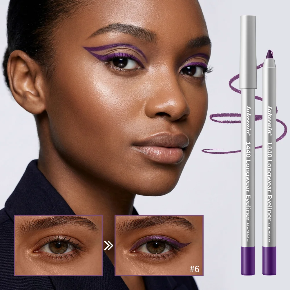 12 Colors Eyeliner Pencil Long-lasting Wear Waterproof Smudge-proof Smooth Precise Application Smokey Eyeliner Pencil Makeup