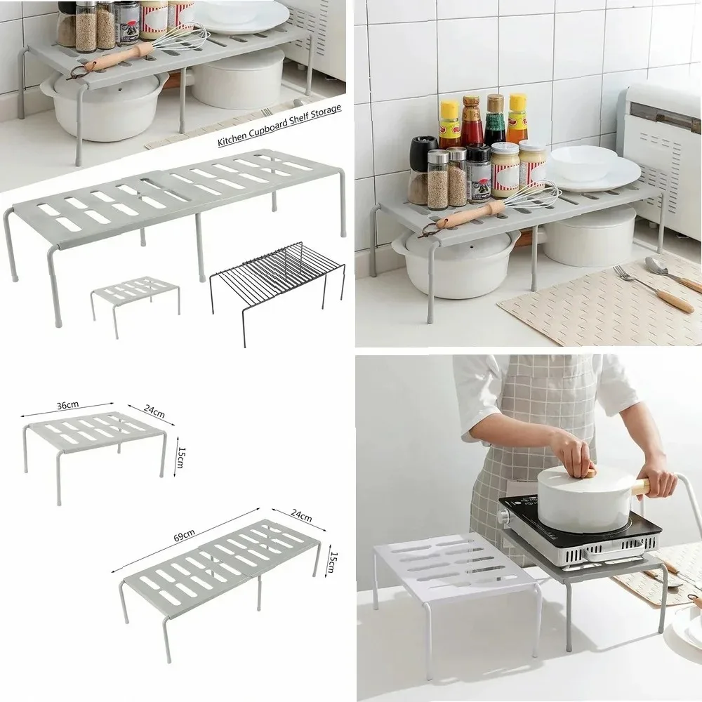 

Expandable Kitchen Shelf Organizer, Freestanding Spice Rack Storage for Home Accessories