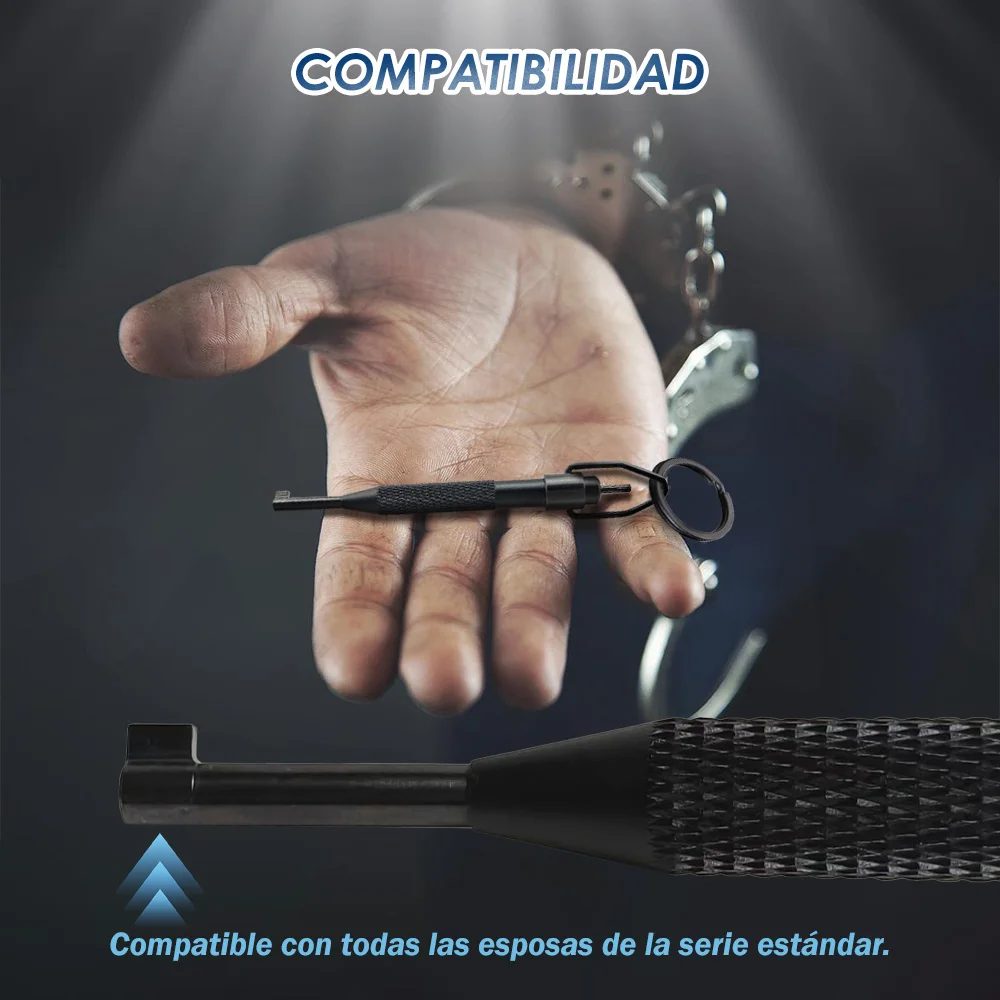 【AOKYE】Universal handcuff key (black), non-slip handle, key ring, thimble with unlocking safety, not suitable for heavy handcuff