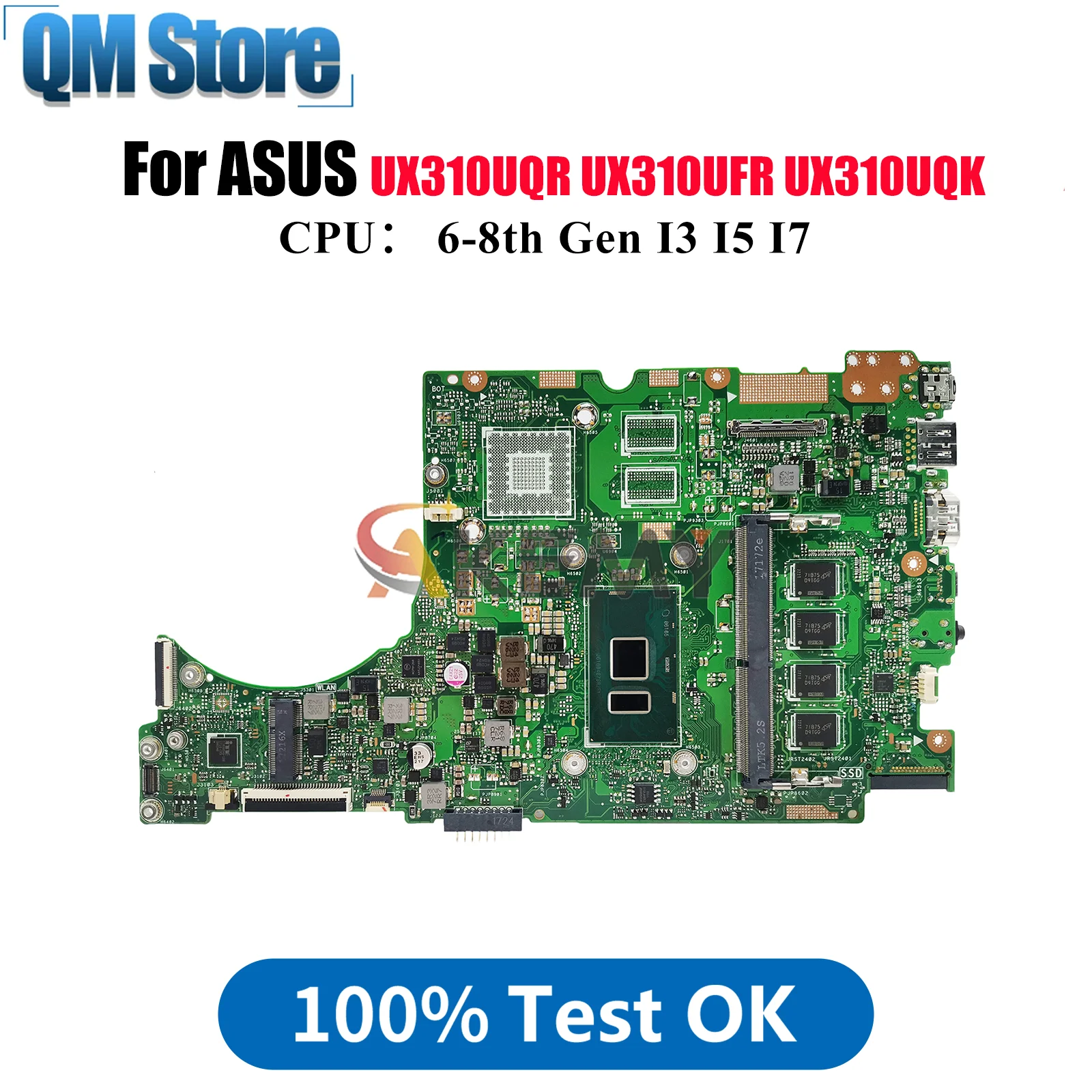 

UX310UA Laptop Motherboard For ASUS UX310UQR UX310UQK UX310UQ RX310U U3000U UX310UV UX310UAK UX310UFR Mainboard W/ I3 I5 I7 CPU