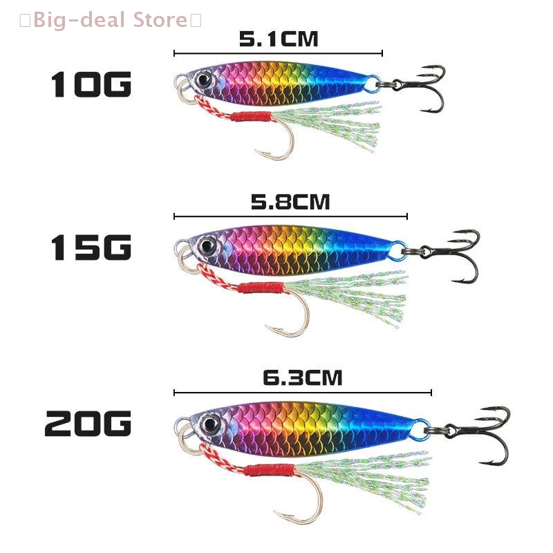 【M】6 Stück Jig-Angelköder, Barsch-Angelköder, Gewichte, Fisch, Metallvorrichtungen, Salzwasserköder, Eis, Isca, künstlicher Jigging-Köder