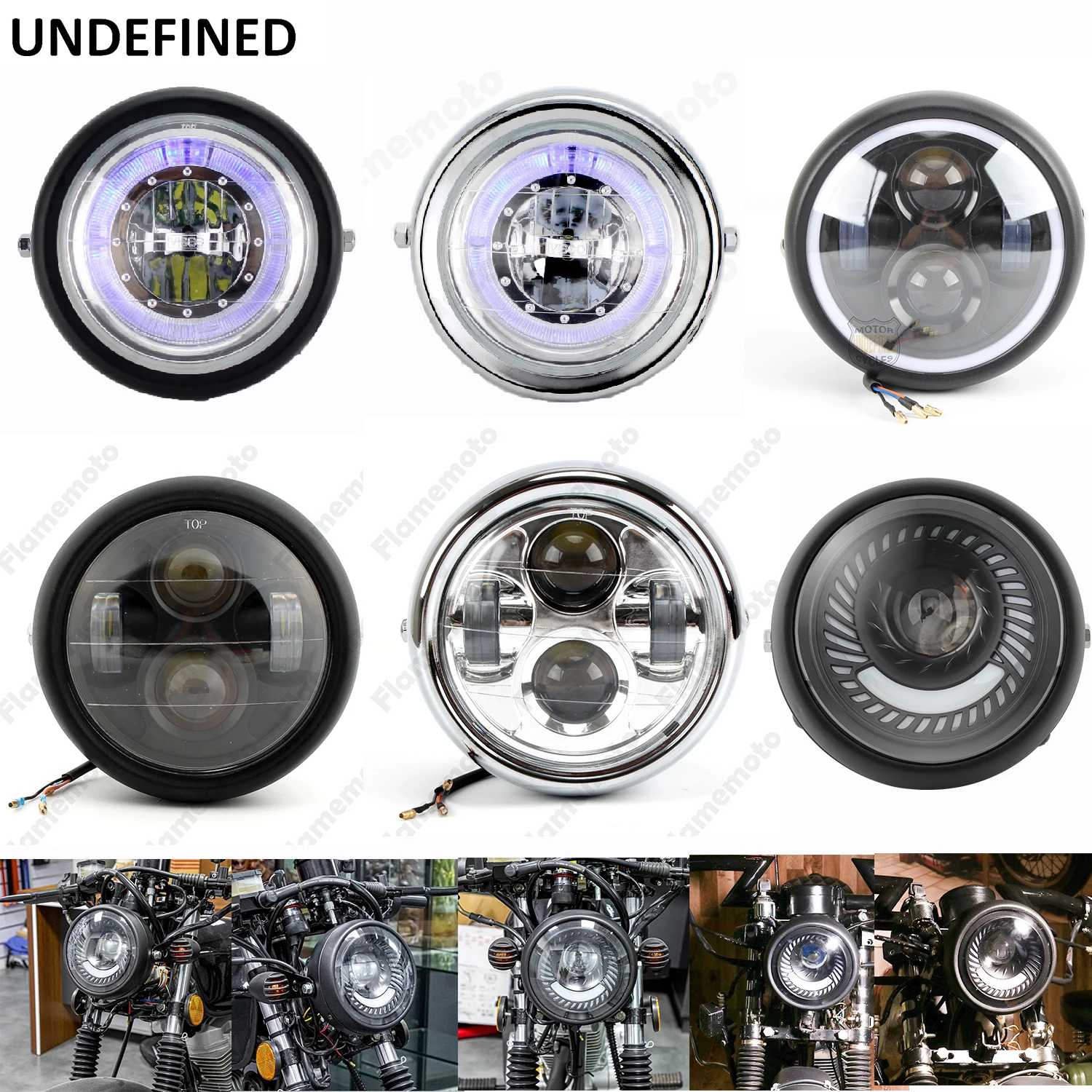 Universal 6.5 Inch Led Car Motorcycle Headlight DRL H4 Headlamp For Harley BMW Yamha Honda 6.5