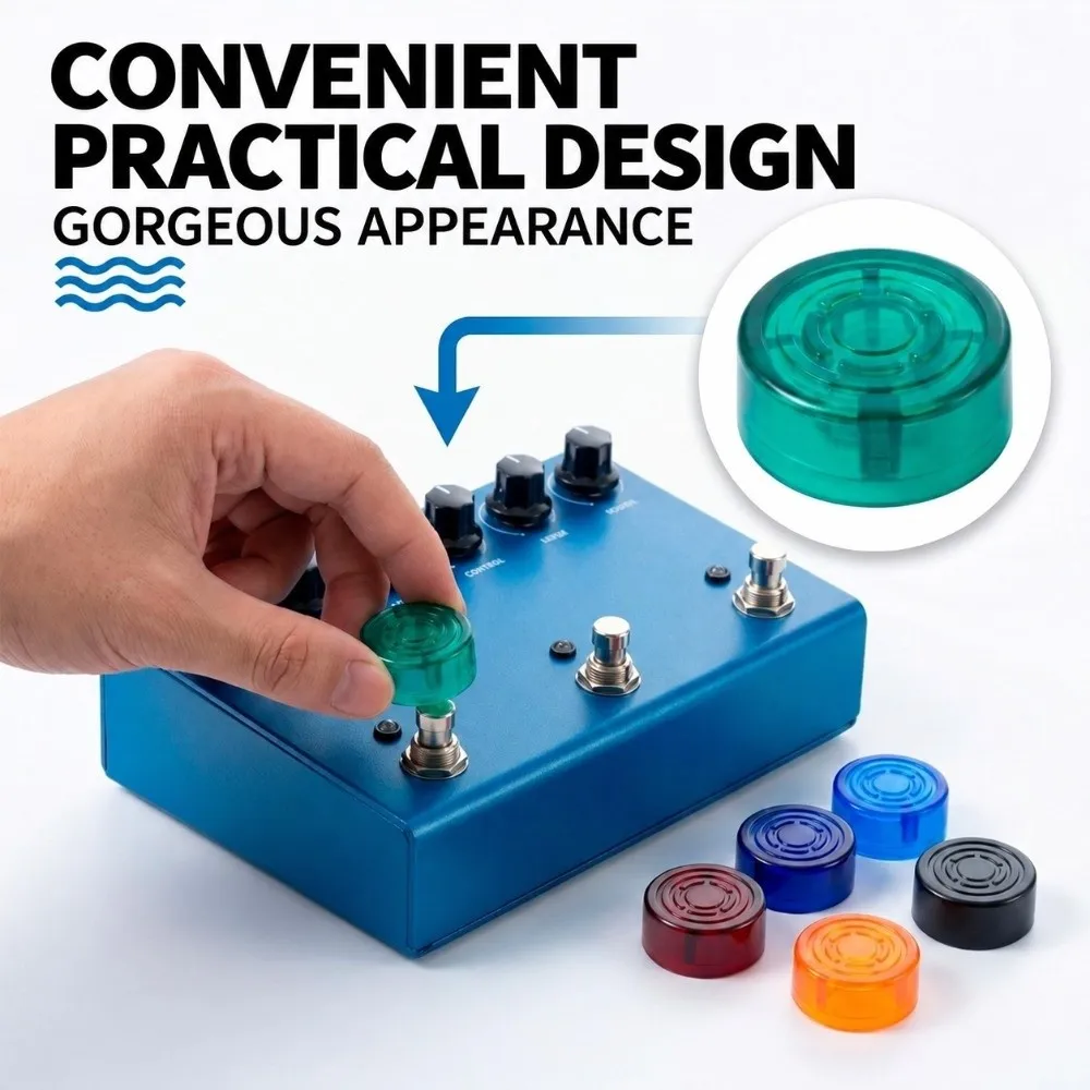 1Pc Plastic Guitar Effects Pedals Cap Multi Color Guitar Effects Parts Footswitch Topper Cover Transparent