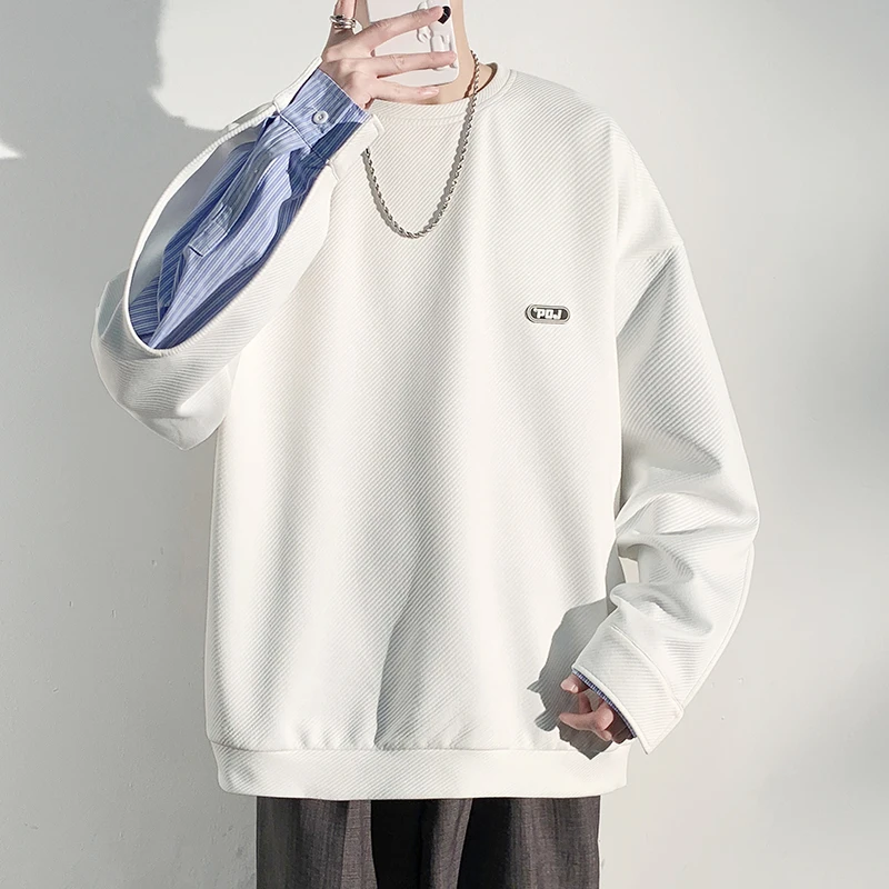 

Sweatshirts Man Original Brands Pullovers Embossing Hip Hop Sweatshirt Male Men's Spring Clothes Pullover Oversize Harajuku