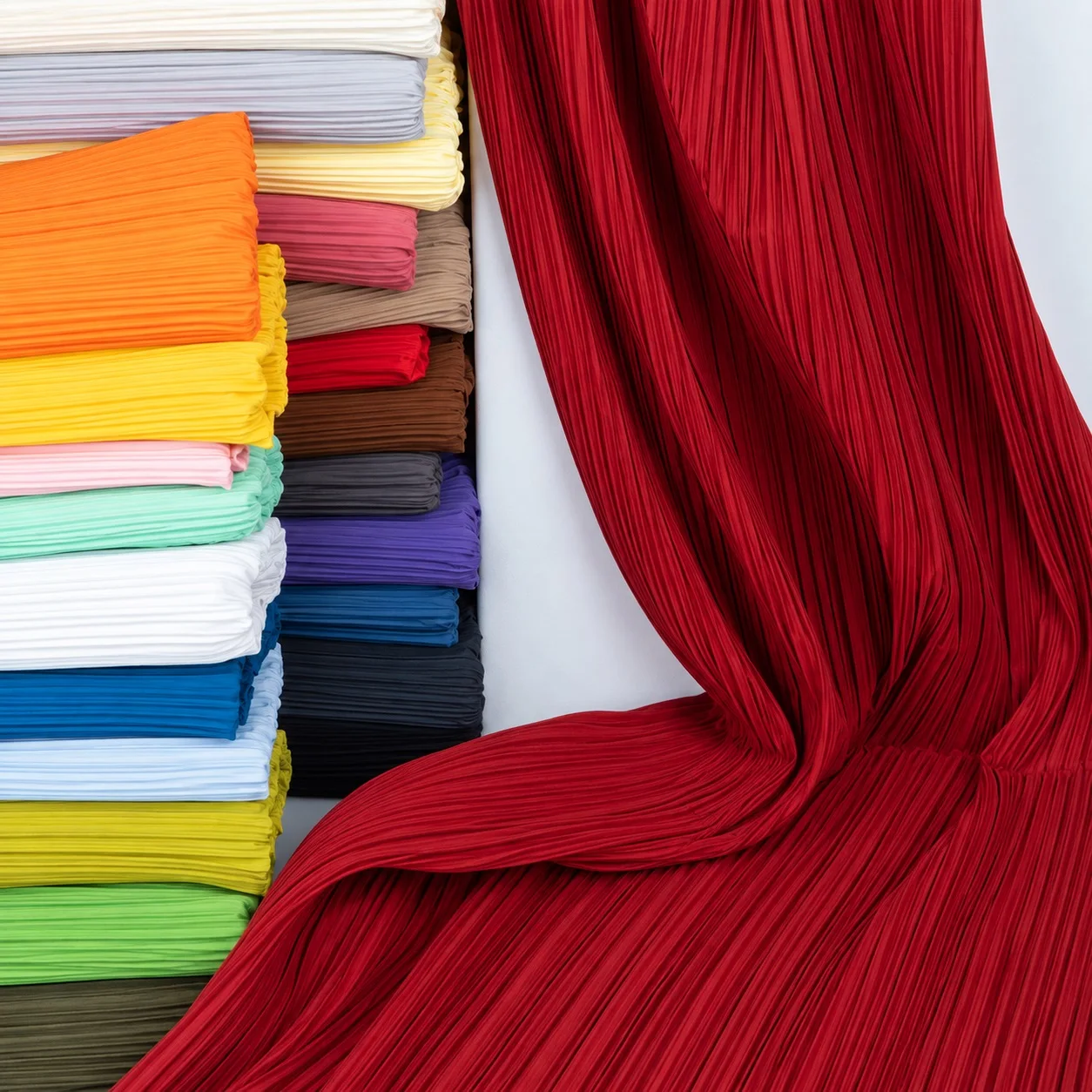 Pleated Polyester Fabric 150cm Wide Textured Wrinkle Cloth for Wedding Decor DIY Crafts Backdrop Sewing Home Decoration Material