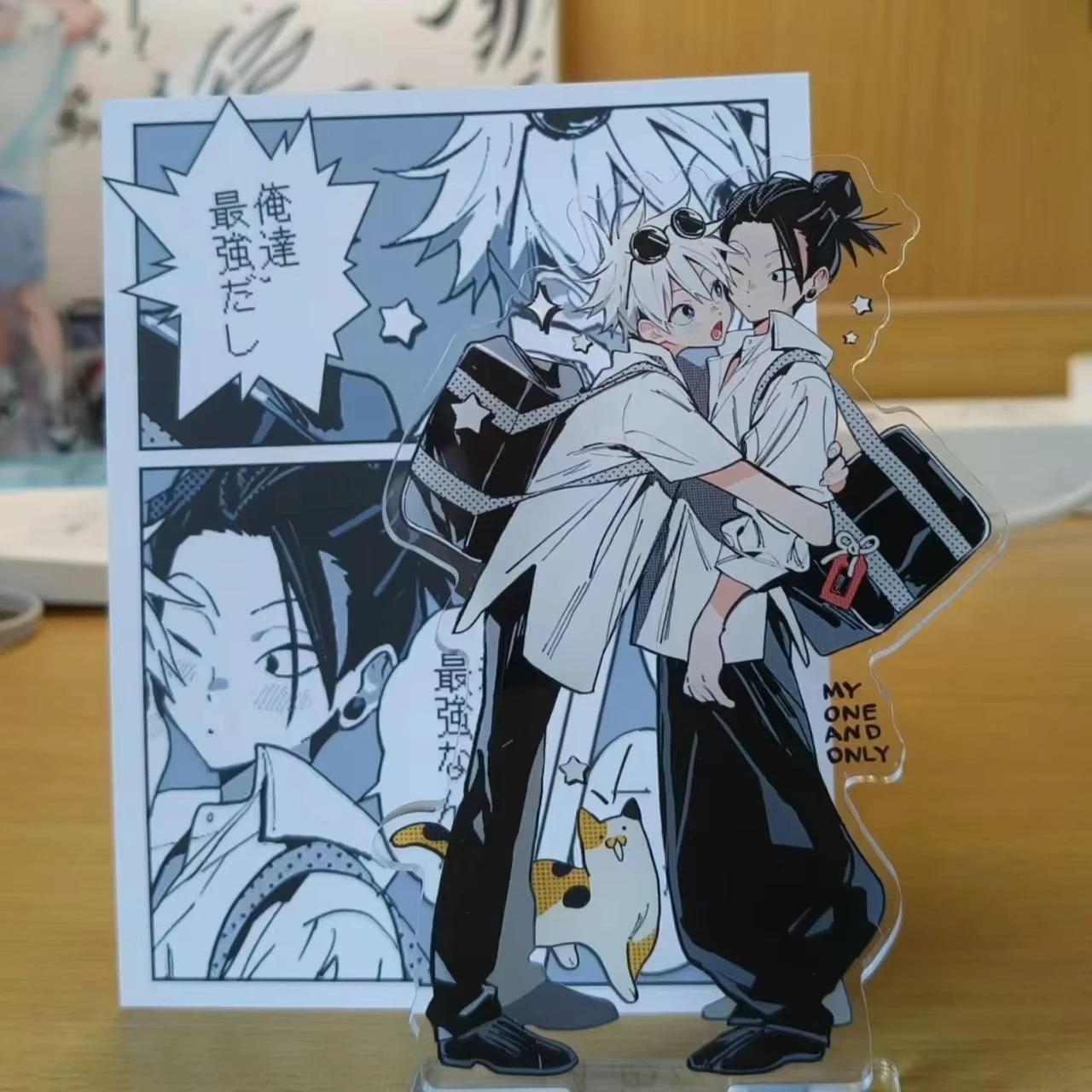 Figura periférica de Anime a la moda, signo de pie, Jujutsu Kaisen Gojo Satoru Geto Suguru, modelo de soporte, regalos de Cosplay de escritorio