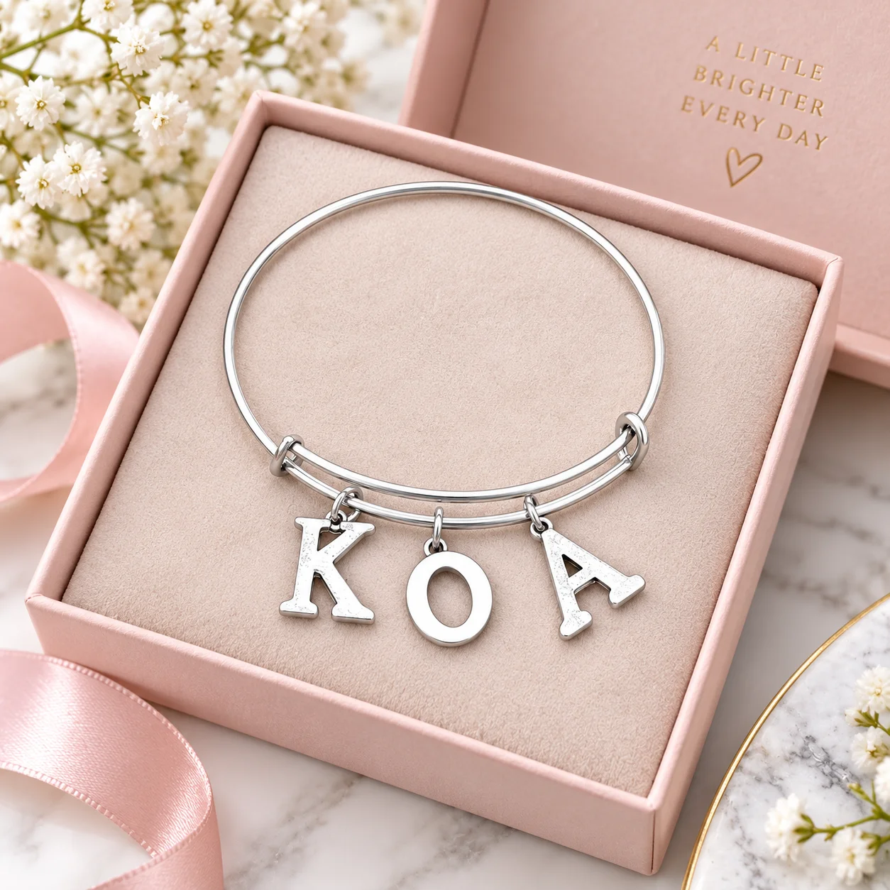 Wholesale Factory Custom Fashion Metal KOA Bracelet Society Letter Alpha Sorority Bangles Kappaa Jewelry