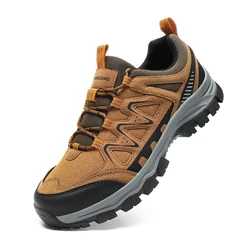 Jesień Wiosna Zamszowe Skórzane Buty Turystyczne Mężczyźni Outdoor Mountain Climbing Trekking Shoes Antypoślizgowe Duży Rozmiar 46 47 48 Dropshipping