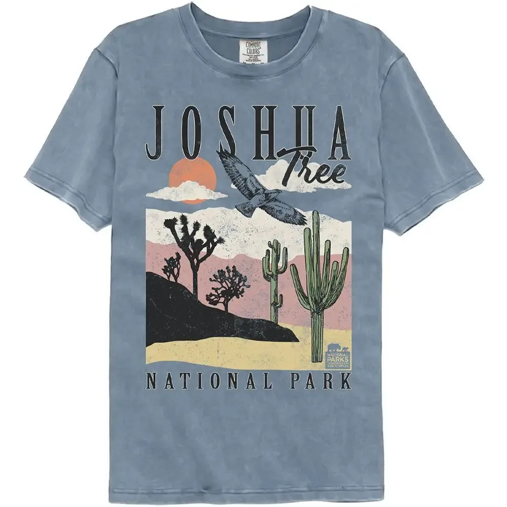 National Parks Joshua Tree Landscape With Cacti Comfort Colors Brands T Shirt