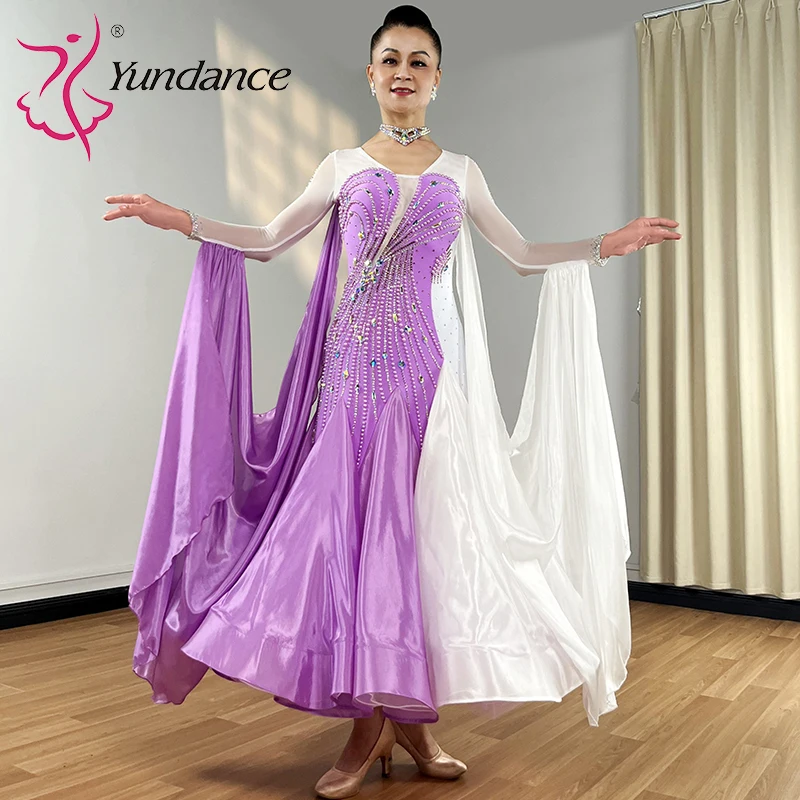 

B-25042-2 Yundance Women's Ballroom Dance Costume Dress Rhinestones Spandex/Polyester Mesh Ombre Satin Chiffon Stage Performance
