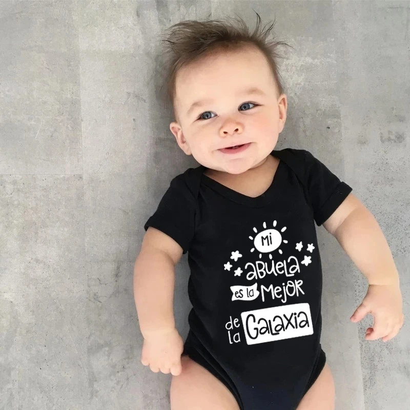 My Grandmother Is The Best In The World Baby Announcement Newborn Bodysuit Summer Baby Boys Girls Pregnancy Reveal Ropa Jumpsuit