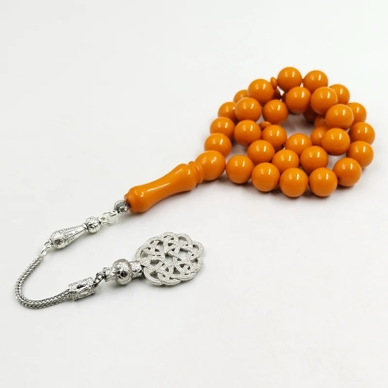Tasbih Orange resin muslim Misbaha 33 prayer beads bracelet Turkish fashion accessories Eid Ramadan Mubarak - view 4