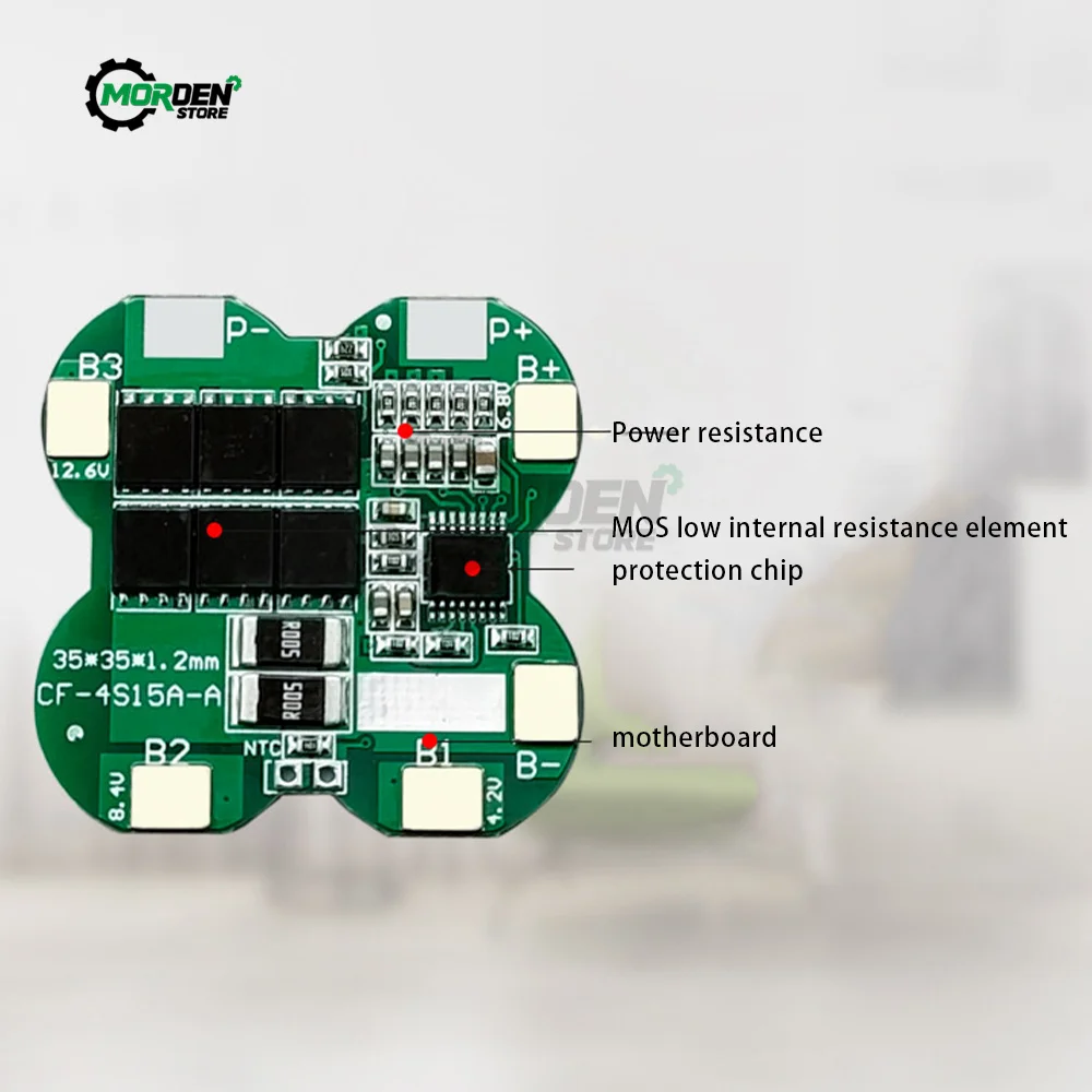 BMS 4S 14.8V 12A 18A Li-ion Lithium 18650 Battery Charge Protection Board 4/6 MOS For Power Bank Electric Tool Accessories