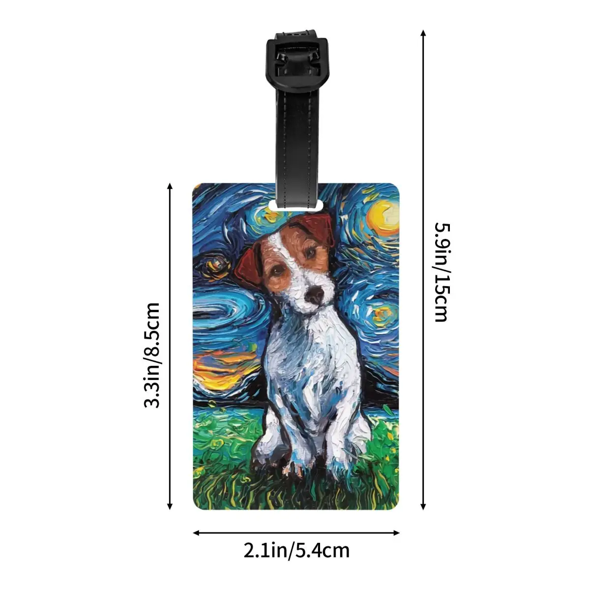 Benutzerdefinierte Jack Russell Terrier Pop Art Gepäckanhänger Datenschutz Hundeliebhaber Gepäckanhänger Reisetaschenetiketten Koffer