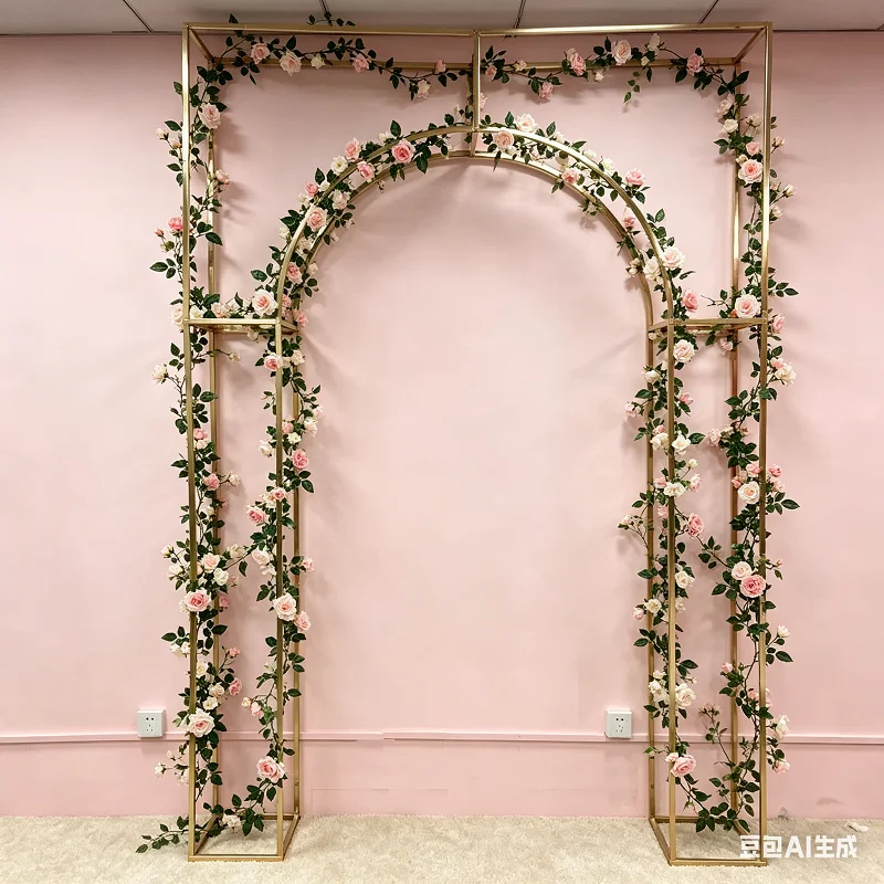 

1/3 Pcs Gold Geometric Wedding Party Supply Store Store Luxury Backdrop for Outdoor Garden Party Floral Decor