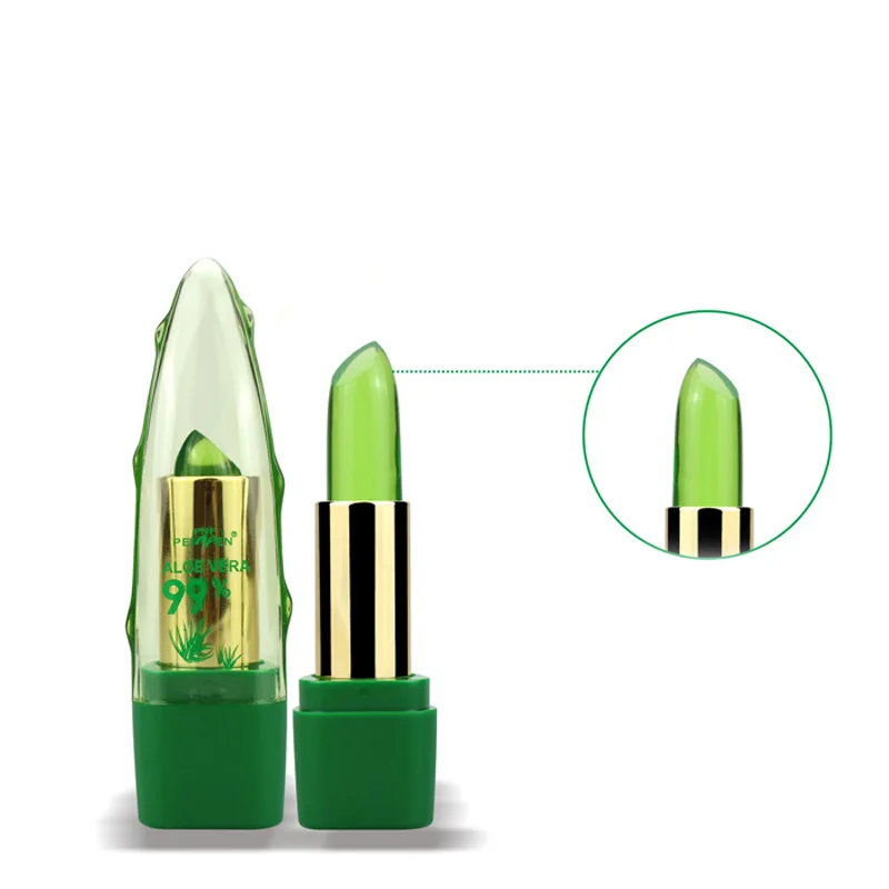 1PCS Brand Aloe Vera Natural Moisturizer Lipstick Temperature Changed Color Lipblam Natural Magic Pink Protector Lips Cosmetics