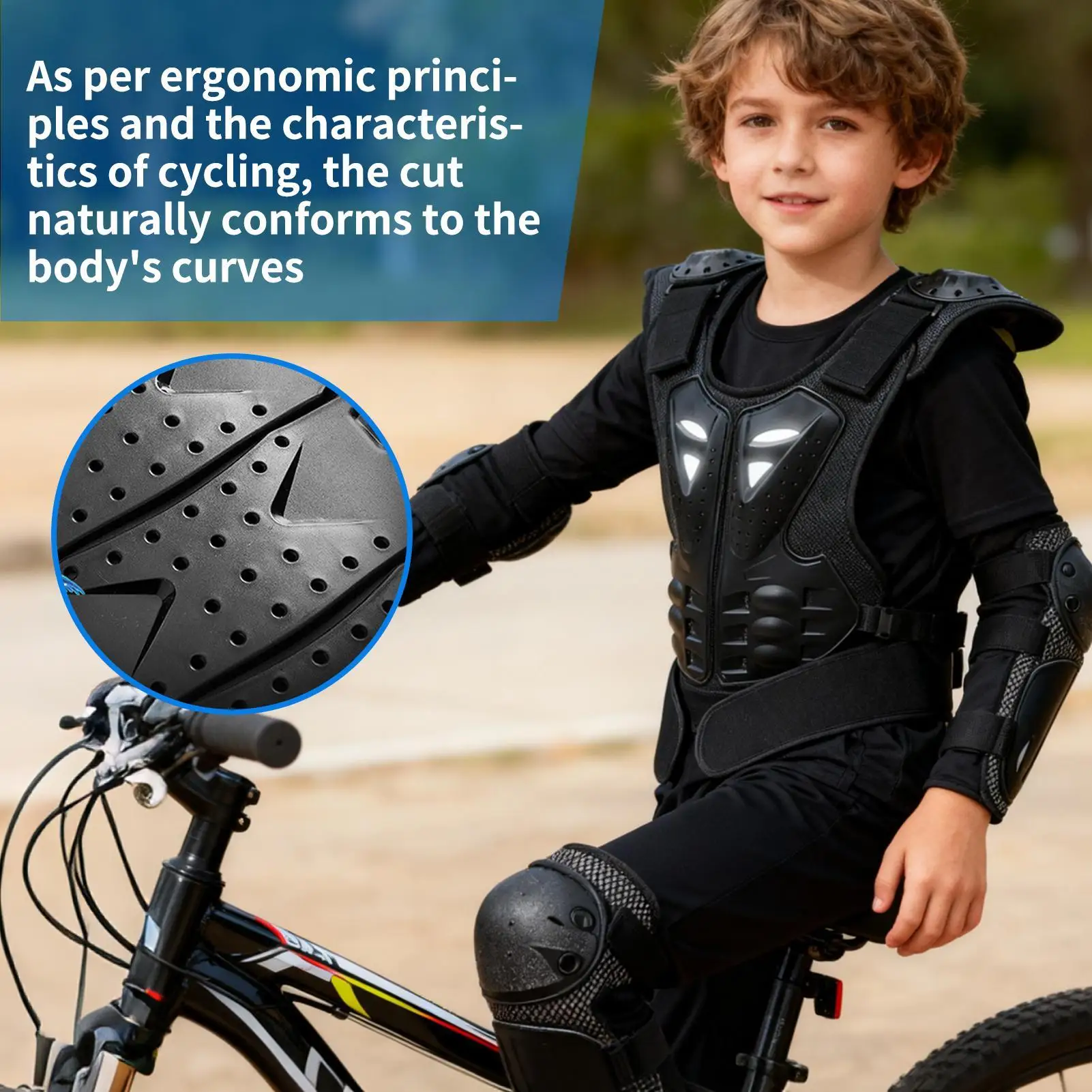 Youth Motocross Gear Chest Protector with Elbow and Knee Pad Motorcycle Riding Gear for Boys Girls Skiing Skating Skateboarding view 3